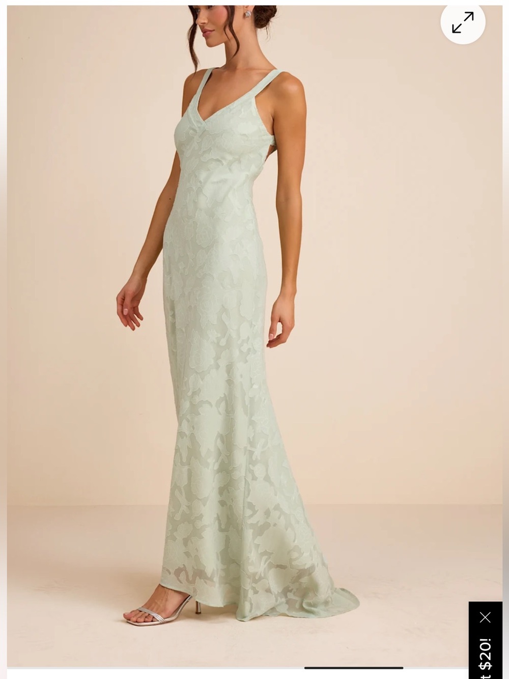 Lulus Perfectly Classy Dusty Sage Floral Burnout Backless Maxi Dress Green
